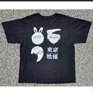 Vtg 2017 Tokyo Ghoul Ken Kaneki Anime Graphic T-Shirt XL Black Pierrot
